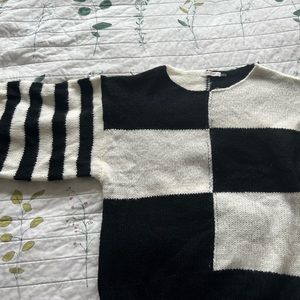 Black and White Sweater Size M Lightly Used